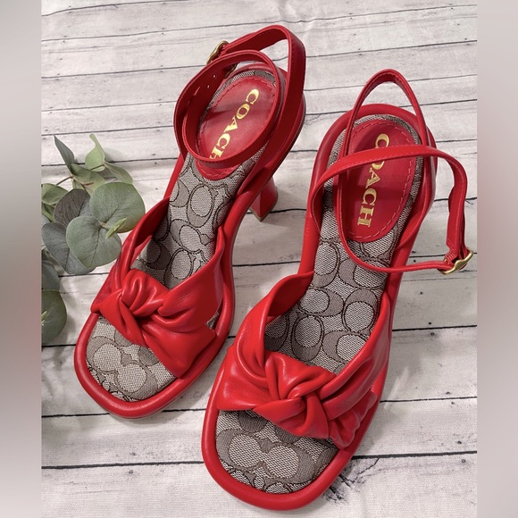 COACH
Quincey Signature Logo Ankle
Strap Dress Sandals - Picture 4 of 8